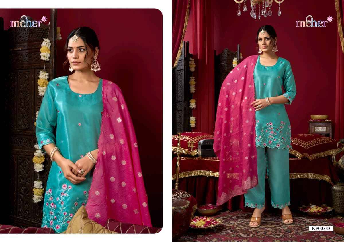 SITARA By Meher 341 To 346 Series Beautiful Festive Suits Colorful Stylish Fancy Ethnic Wear Roman Embroidery Dresses At Wholesale Price